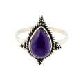 Anillo Delhi Ajustable de Amatista y Plata de Ley 925