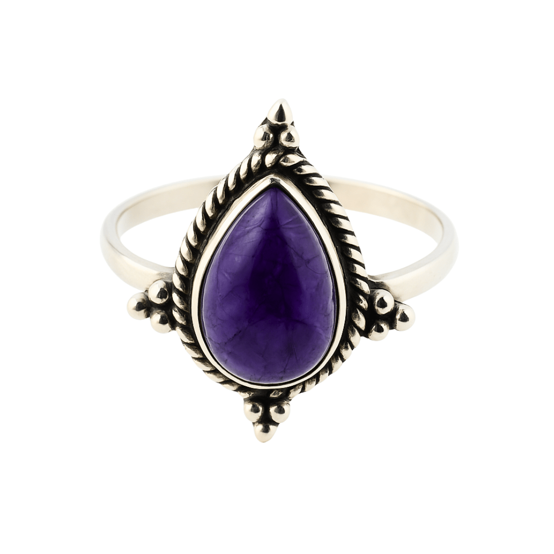 Anillo Delhi Ajustable de Amatista y Plata de Ley 925