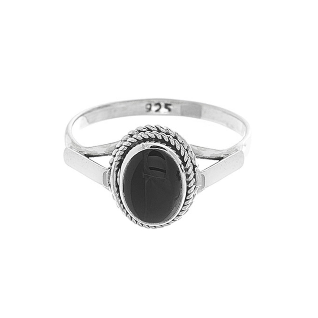 Anillo 'Idun' de Ónix - Plata de Ley