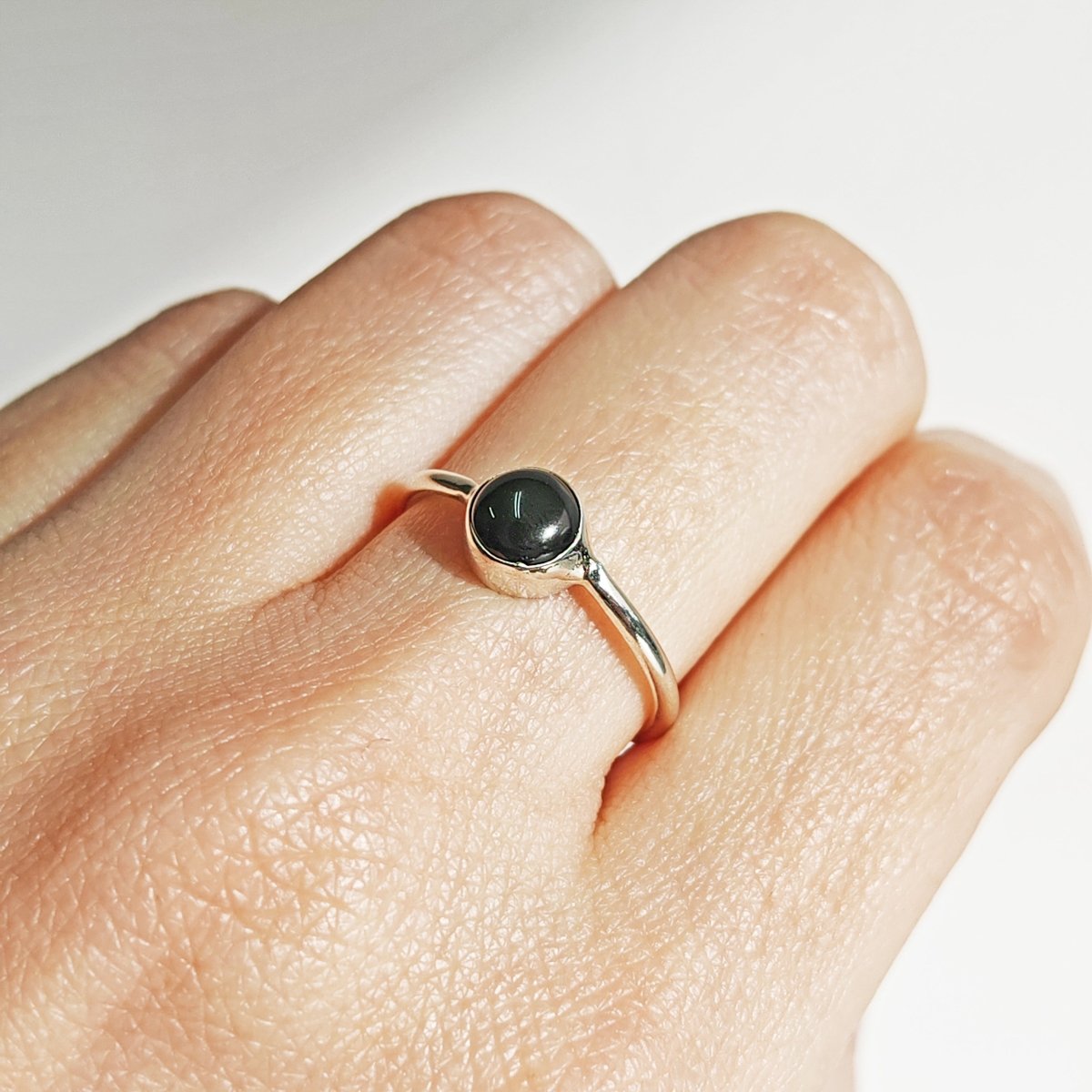 Anillo 'Juno' de Ónix - Plata de Ley