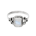 Anillo 'Kusi' de Piedra de Luna - Plata de Ley