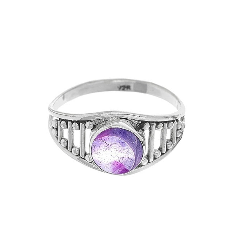 Anillo 'Laksmi' de Amatista - Plata de Ley