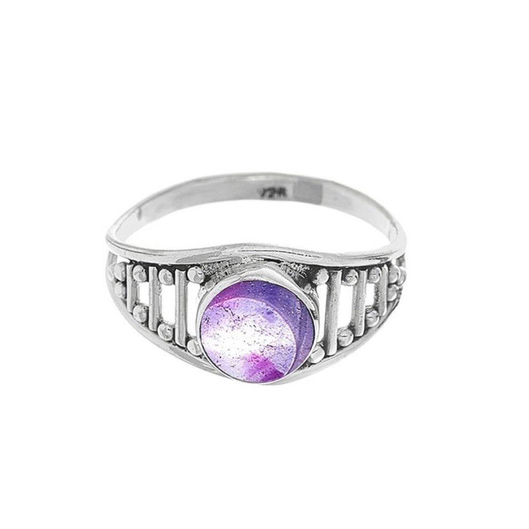 Anillo 'Laksmi' de Amatista - Plata de Ley