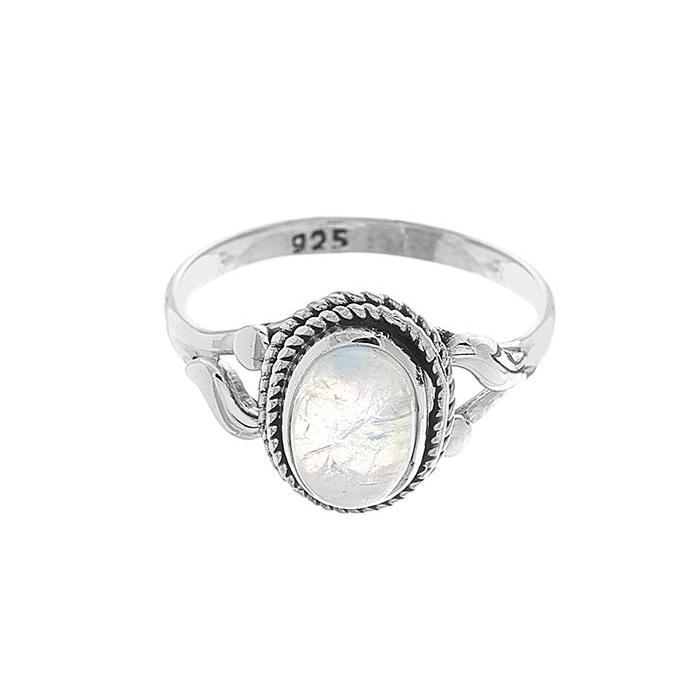 Anillo 'Nuna' de Piedra de Luna - Plata de Ley