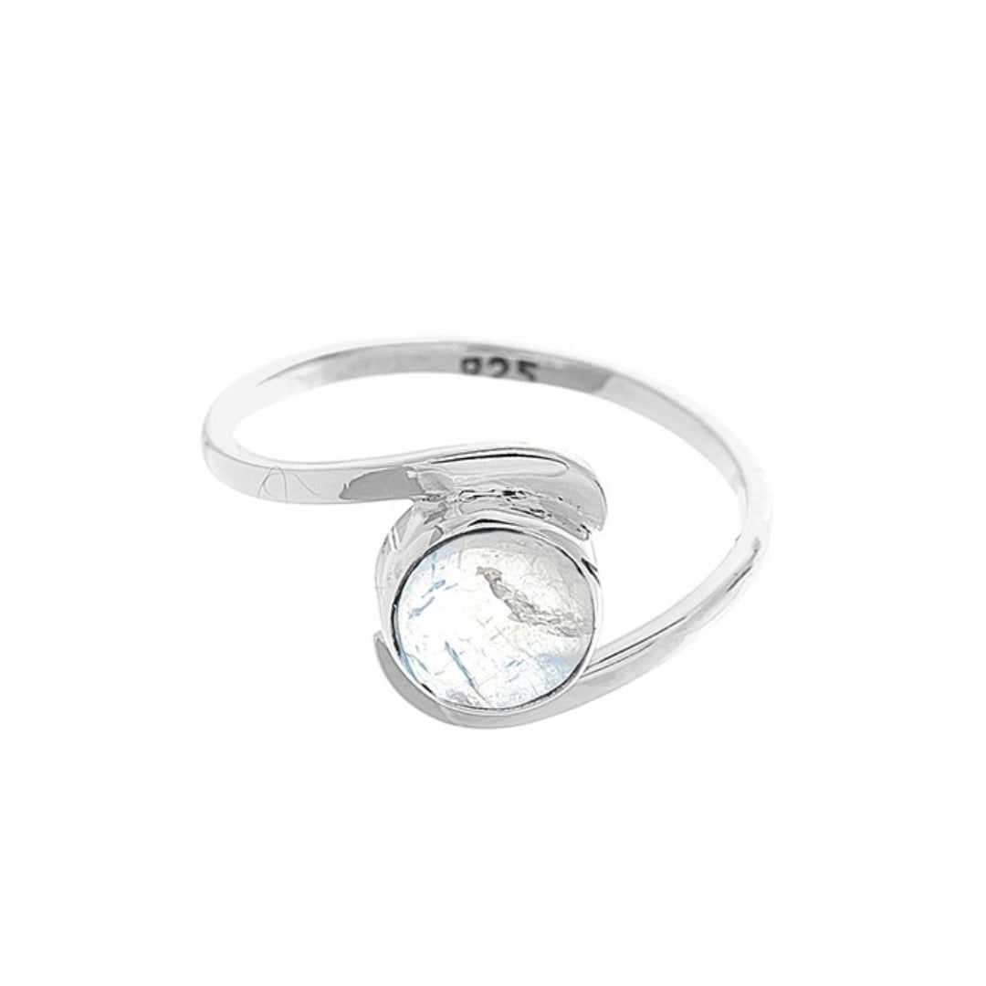 Anillo 'Ranya' de Piedra de Luna - Plata de Ley