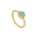 Anillo 'Shakeela' de Amazonita - Baño de Oro 18k