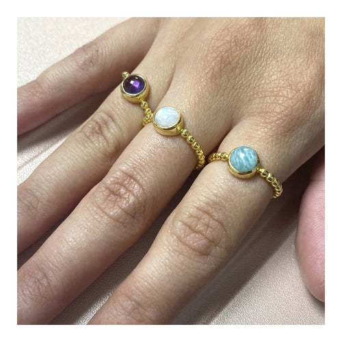 Anillo 'Shakeela' de Amazonita - Plata de Ley