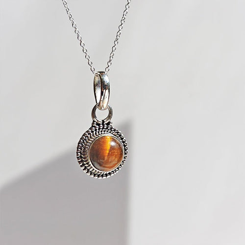 Colgante 'Shanti' Ojo de Tigre y Plata de Ley 925
