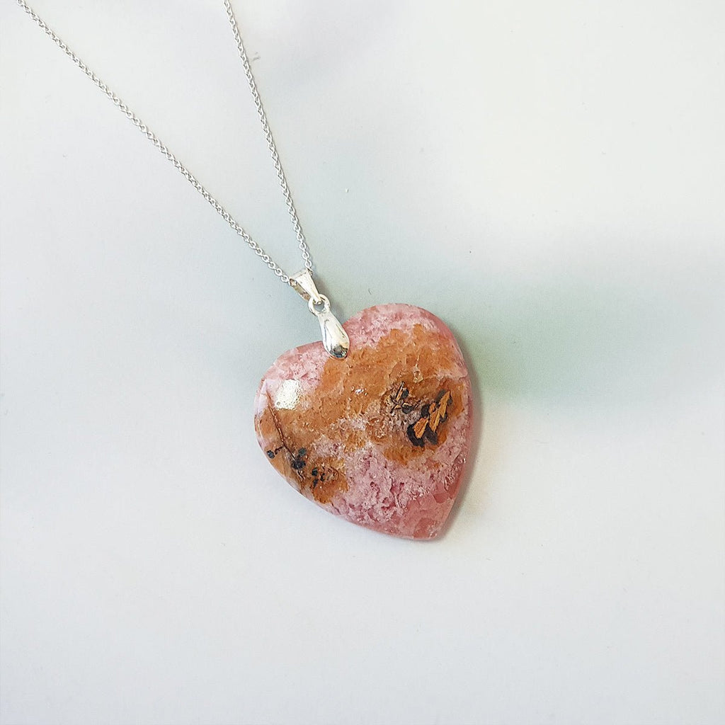 Colgante Corazón de Cobaltocalcita y Plata de Ley 925