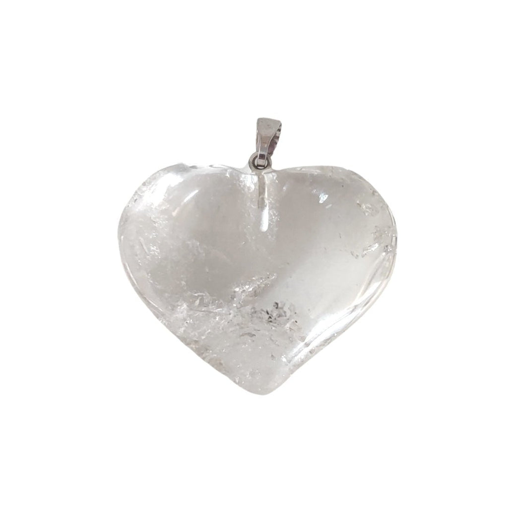 Colgante Corazón de Cuarzo Blanco