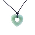 Colgante Corazón de Cuarzo Verde Agujereado