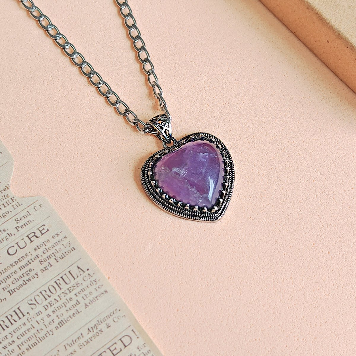 Colgante Corazón Vintage de Amatista