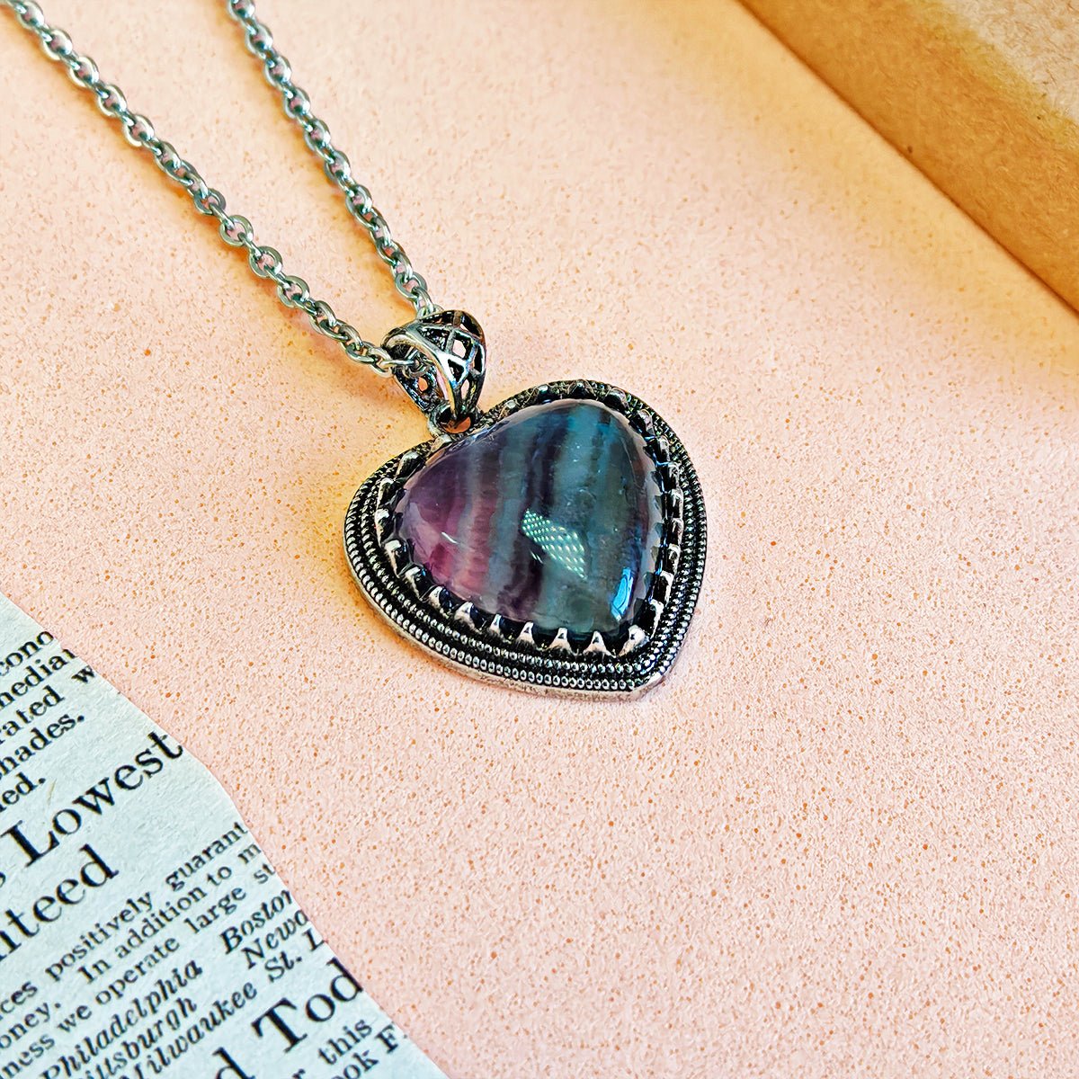 Colgante Corazón Vintage de Fluorita
