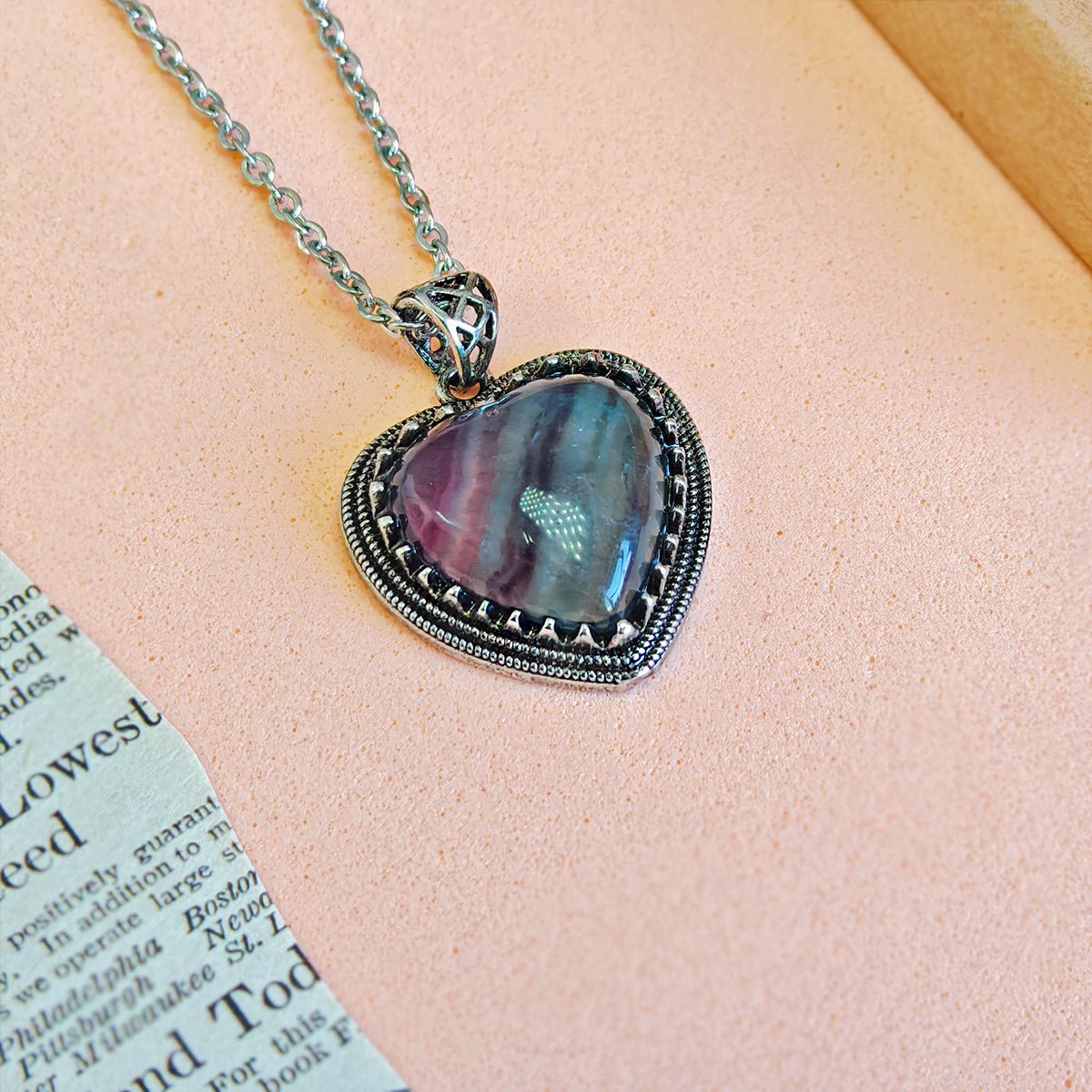 Colgante Corazón Vintage de Fluorita