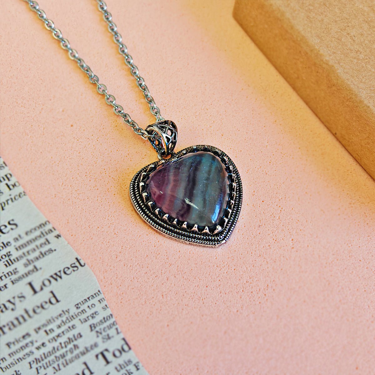Colgante Corazón Vintage de Fluorita