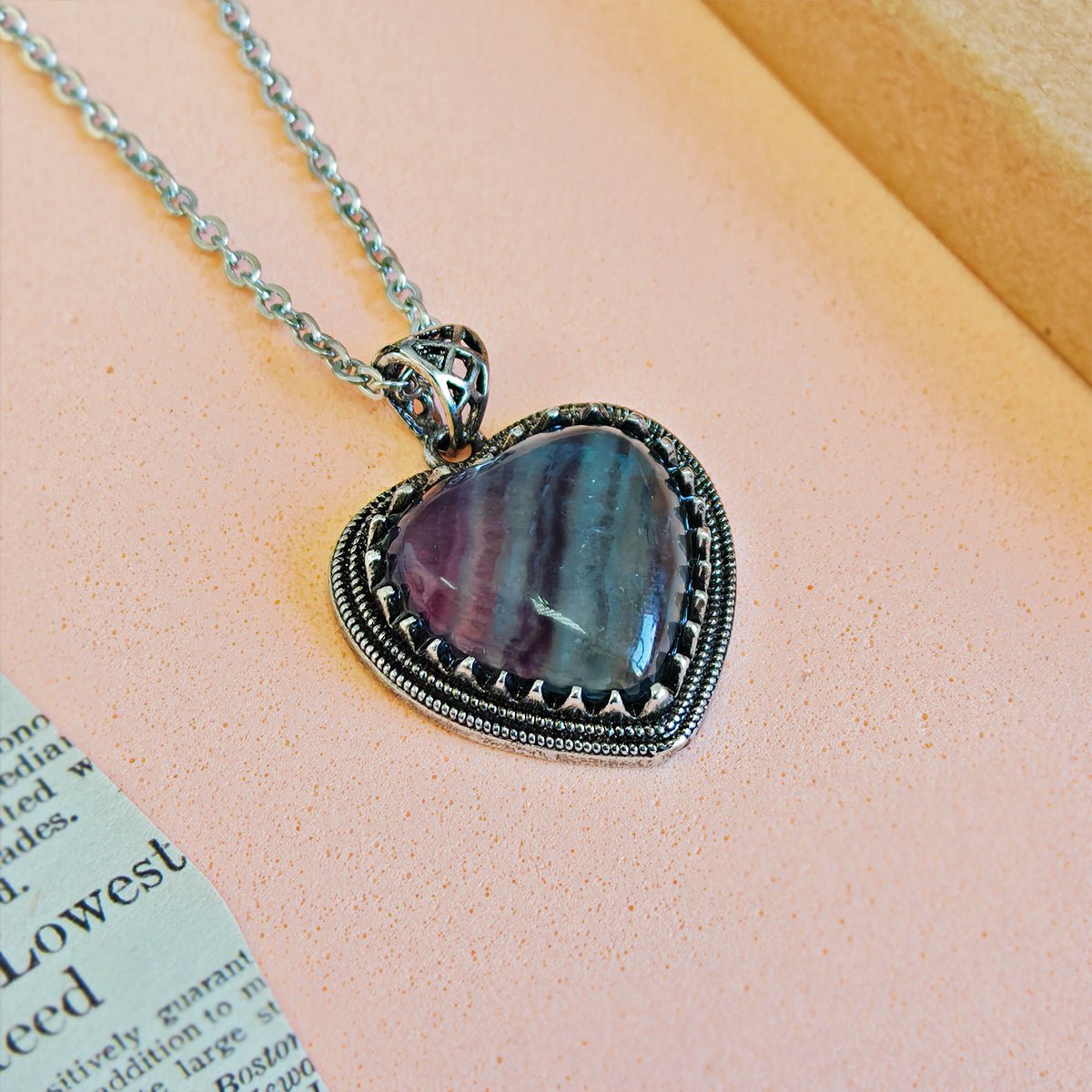Colgante Corazón Vintage de Fluorita