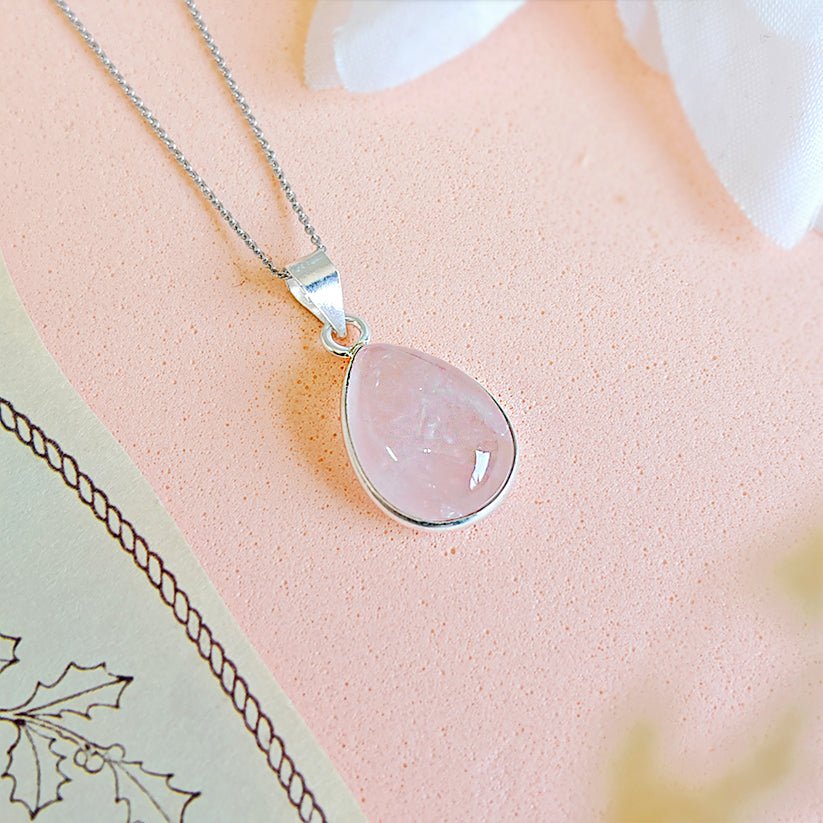 Colgante 'Danu' Cuarzo Rosa y Plata de Ley 925
