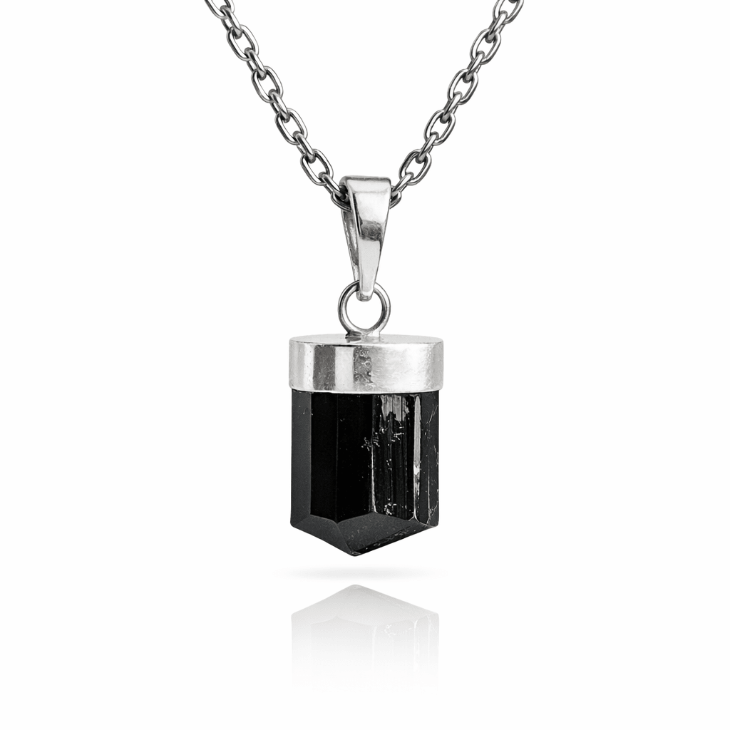 Colgante de Turmalina en bruto y Plata de Ley 925