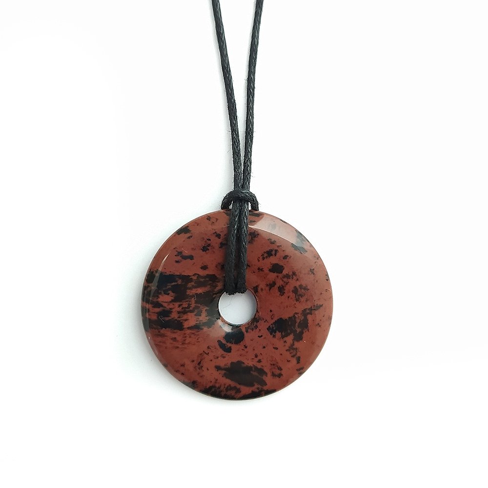 Colgante Donut de Obsidiana Caoba