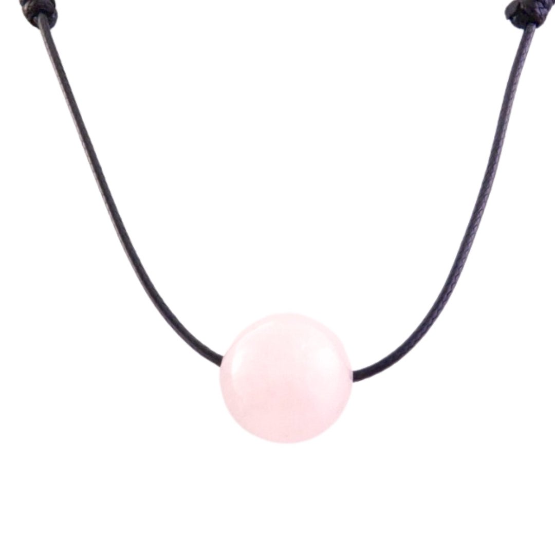 Colgante Esfera de Cuarzo Rosa