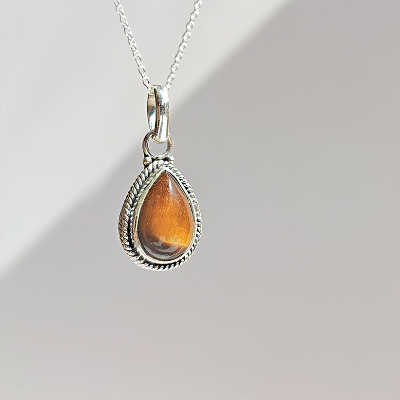 Colgante 'Hina' Ojo de Tigre y Plata de Ley 925