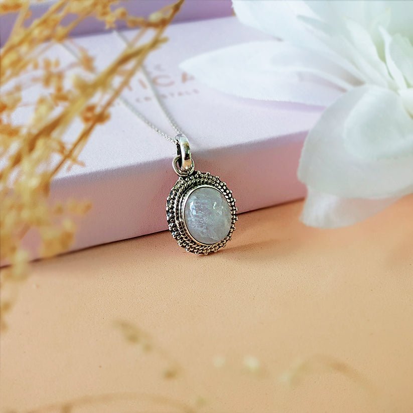 Colgante Jaipur Piedra de Luna y Plata de Ley 925