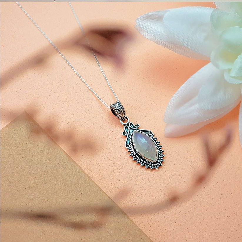Colgante Lágrima Piedra de Luna y Plata de Ley 925