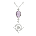 Colgante Nudo de Bruja  & Amatista Facetada - Plata de Ley 925