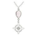 Colgante Nudo de Bruja  & Cuarzo Rosa Facetado - Plata de Ley 925