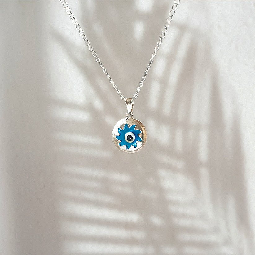Colgante Ojo Turco Azul en Plata de Ley 925