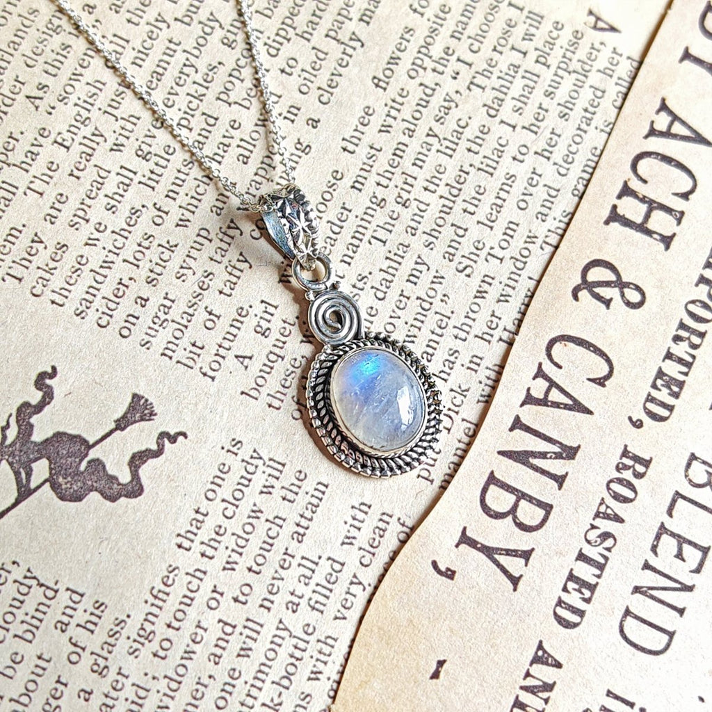 Colgante Espiral Piedra de Luna y Plata de Ley 925