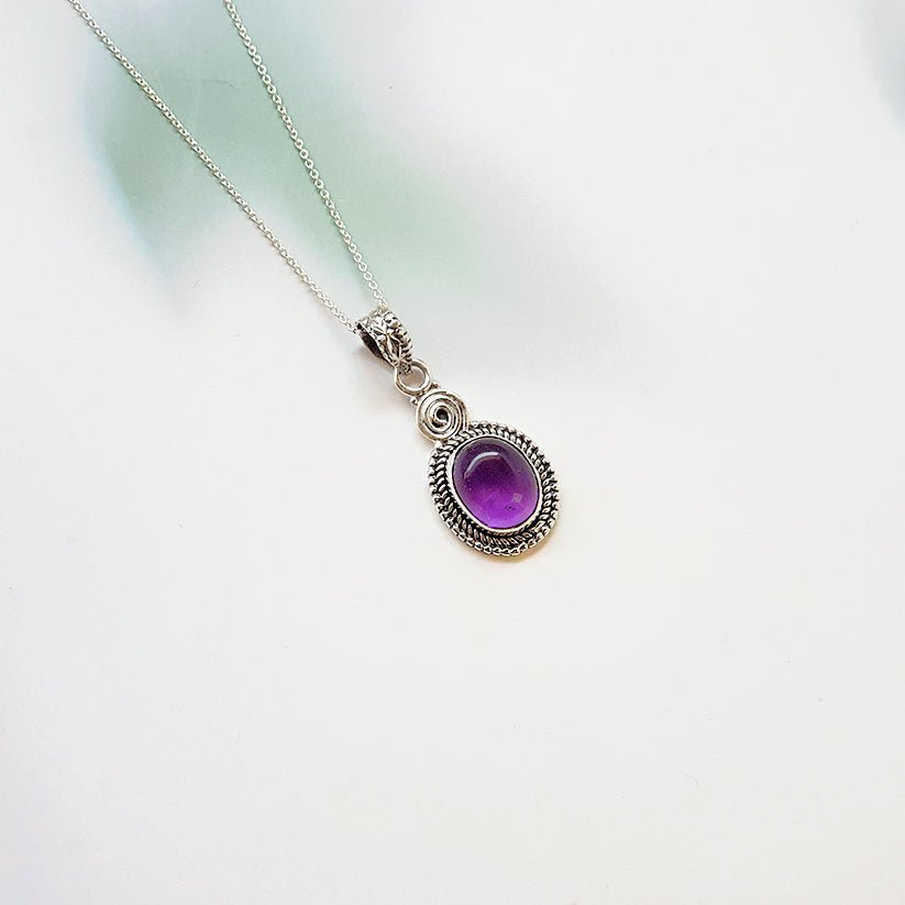 Colgante Espiral de Amatista y Plata de Ley 925