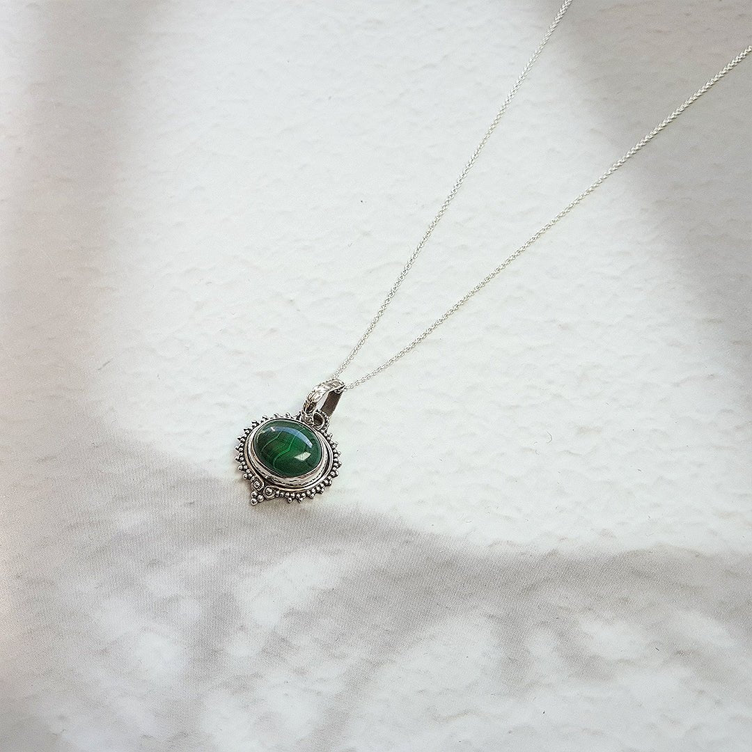 Colgante Amisha Malaquita y Plata de Ley 925