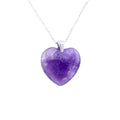 Collar Corazón de Amatista - Acero Inox.