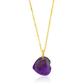 Collar Corazón de Amatista - Plata S925 & Baño de oro 18K