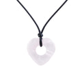 Colgante Corazón de Cuarzo Blanco Agujereado