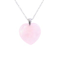 Collar Corazón de Cuarzo Rosa - Acero Inox.