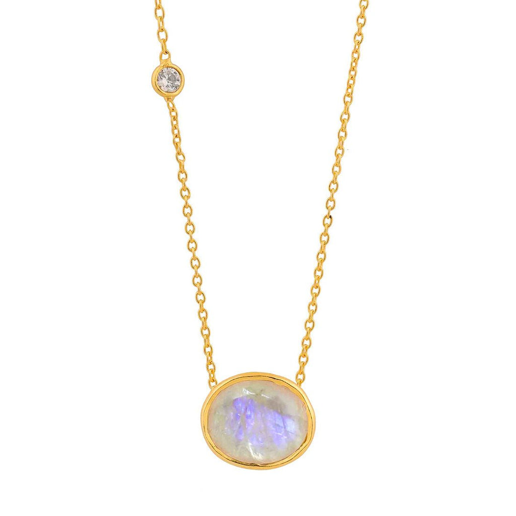 Collar Essentia Piedra de Luna - Baño de Oro 18K