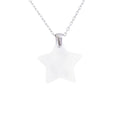 Collar Estrella de Cuarzo Blanco- Acero Inox.