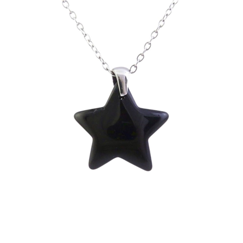 Collar Estrella de Ónix - Acero Inox.