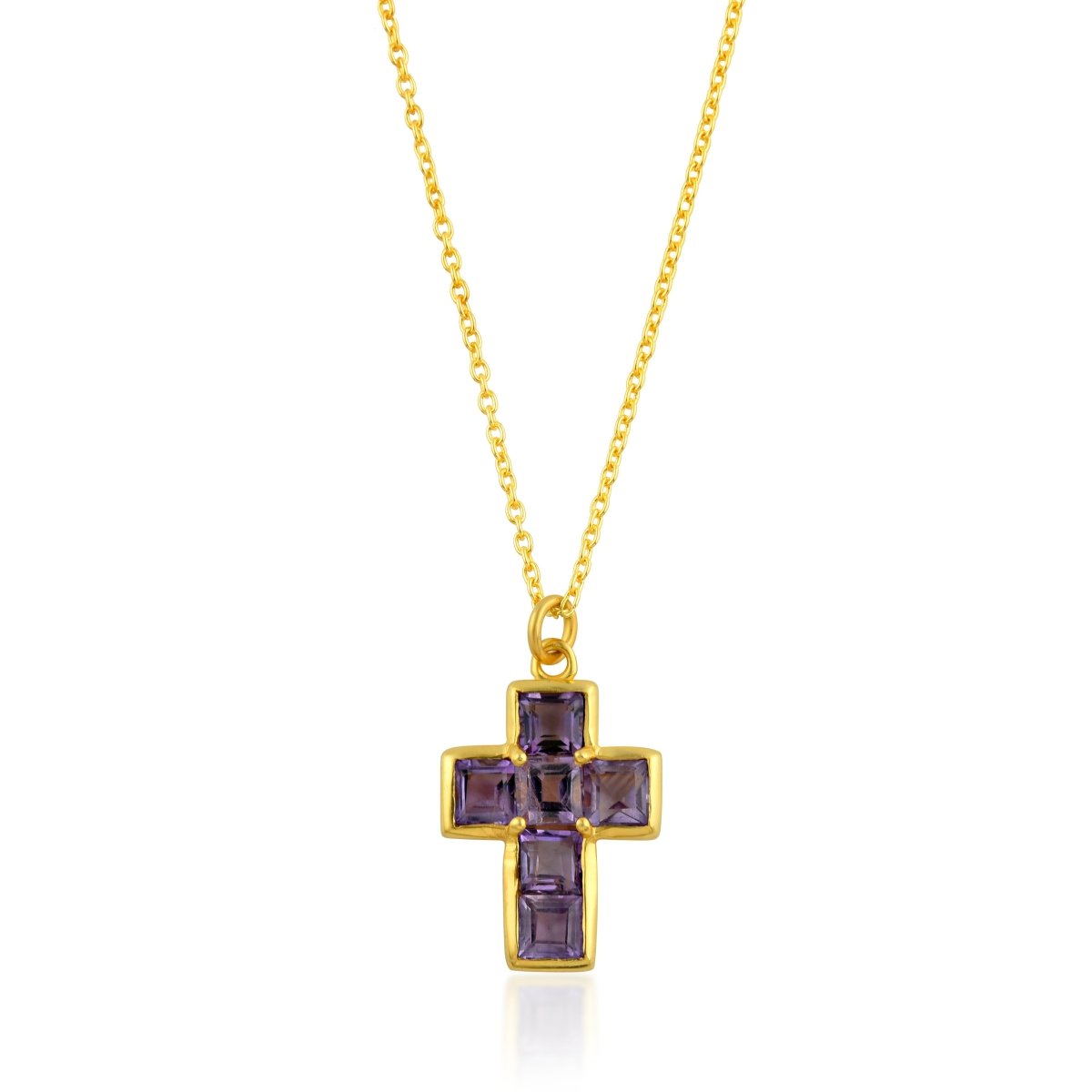 Collar Lacroix Amatista -  Bronce & Baño de Oro 18K