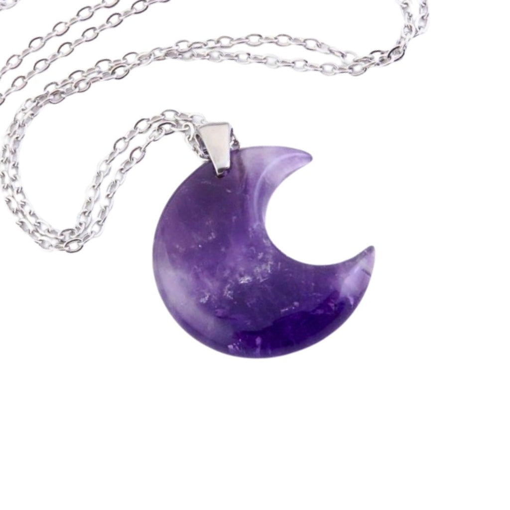 Collar Luna de Amatista - Acero Inox.