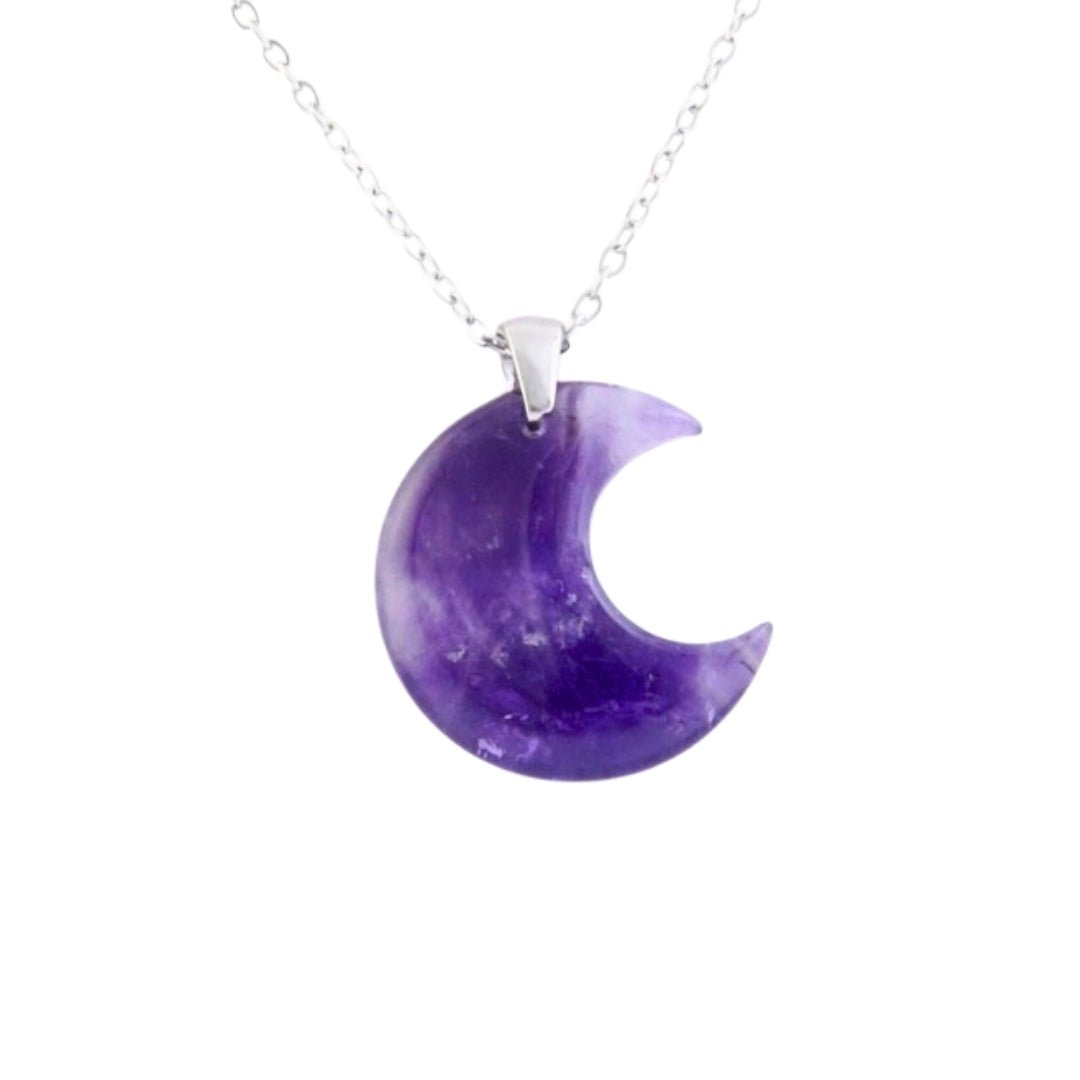 Collar Luna de Amatista - Acero Inox.