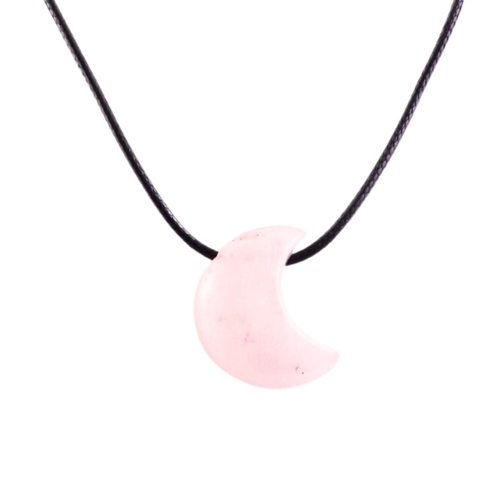 Colgante Luna de Cuarzo Rosa