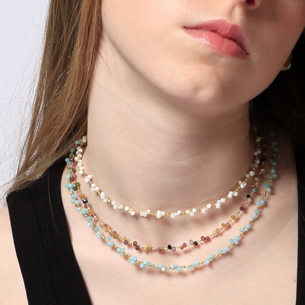 Collar 'Nicole' de Amazonita - Gold