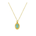 Collar Ovale Amazonita - Baño de Oro 18K