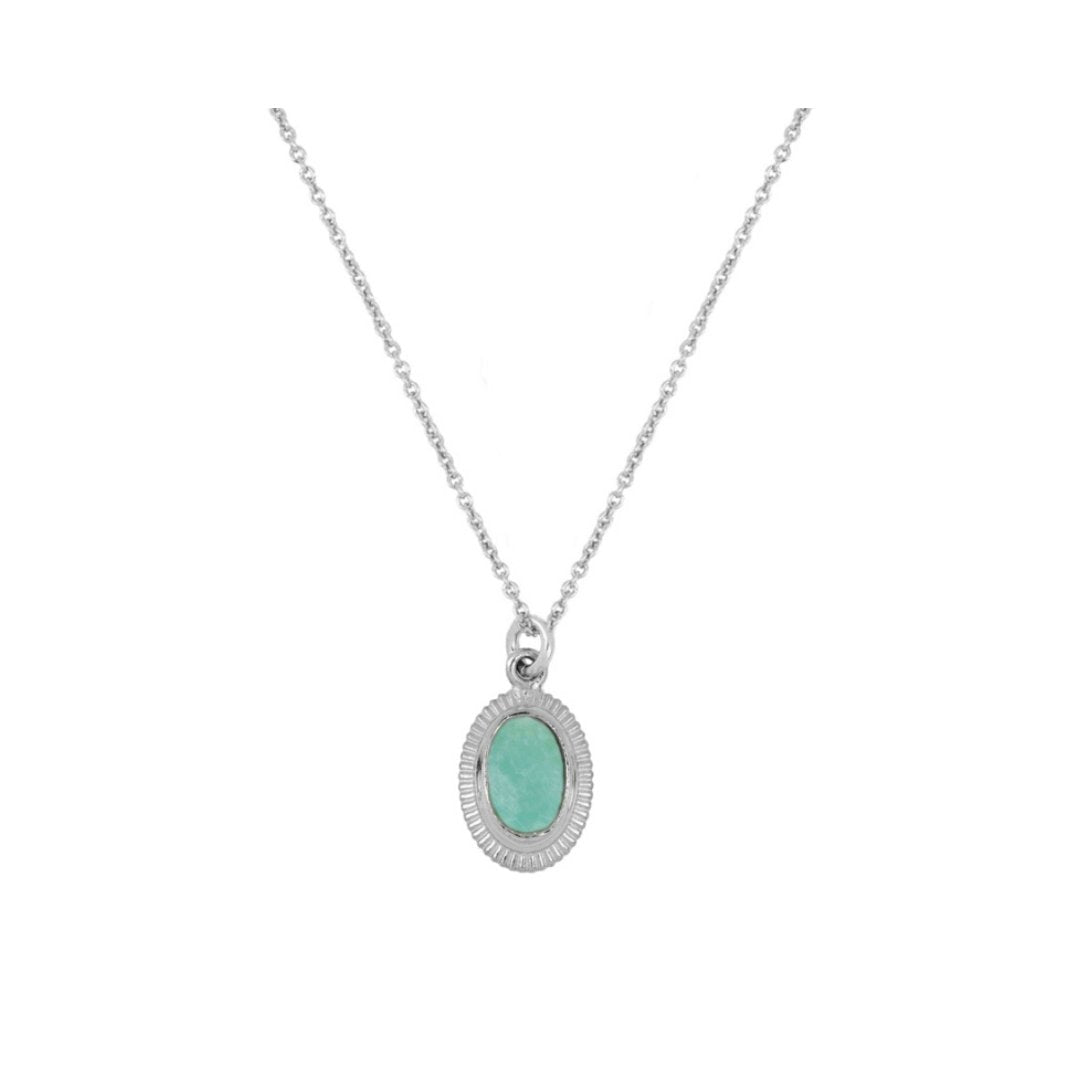 Collar Ovale Amazonita - Plata de Ley 925