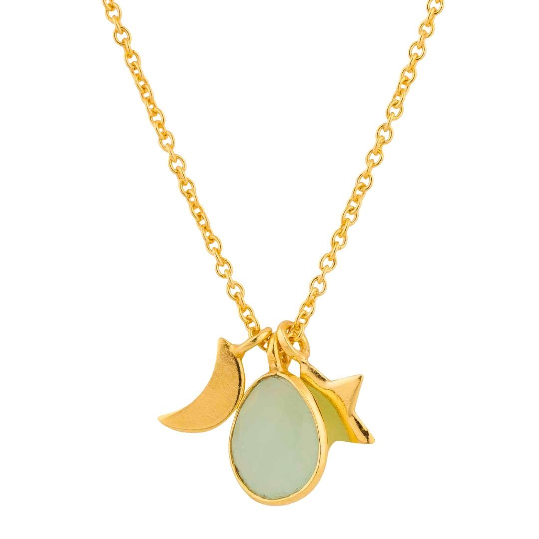 Collar Somnia Calcedonia - Baño de Oro 18K