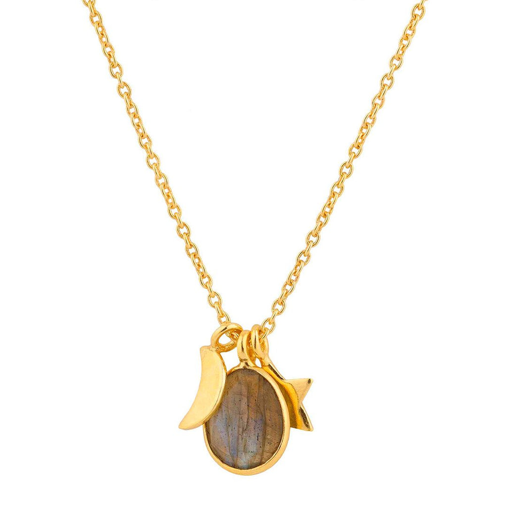 Collar Somnia Labradorita - Baño de Oro 18K