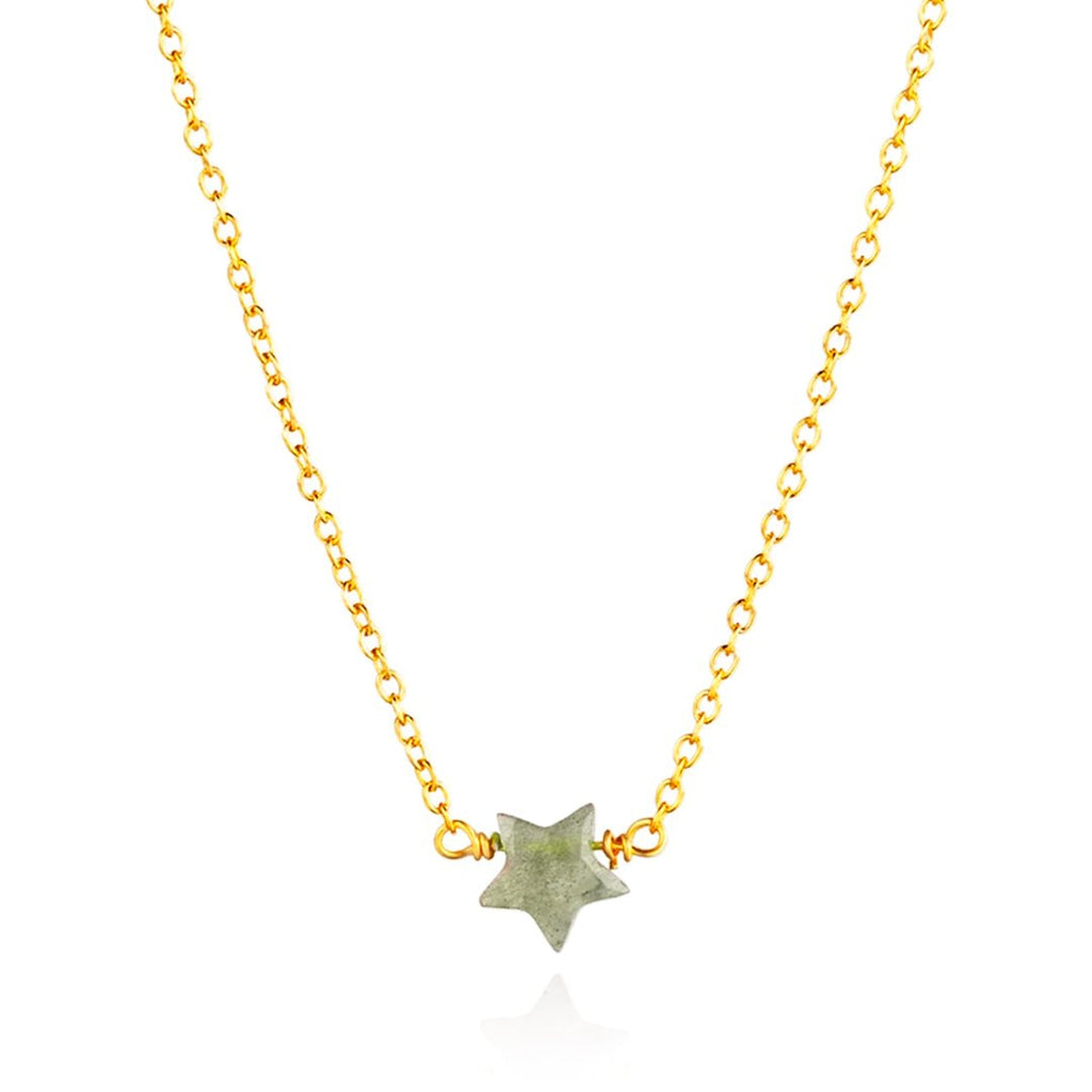Collar Stella Labradorita - Baño de Oro 18K